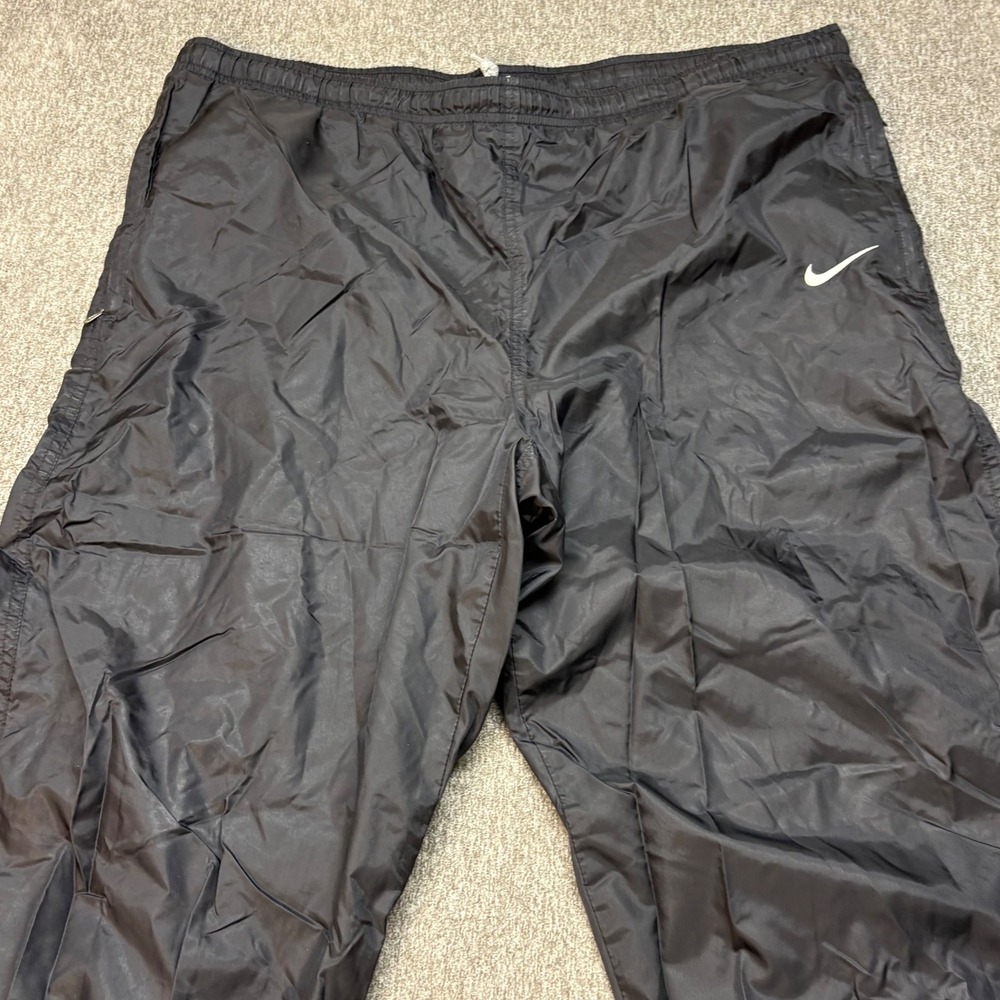 VTG Nike Lined Windbreaker Track Pants Mens Large Black Swoosh Y2K 2000's 1990's